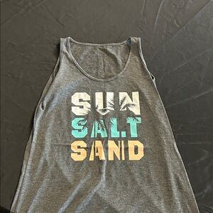 SHEIN Gray Tank Top with Colorful Print